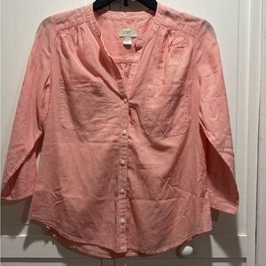 LOFT‎ Orange Stripped Women's Top Size Small Petite